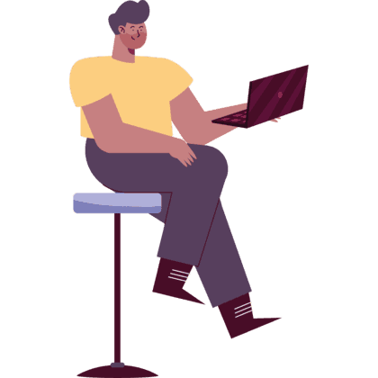 Man sitting with laptop